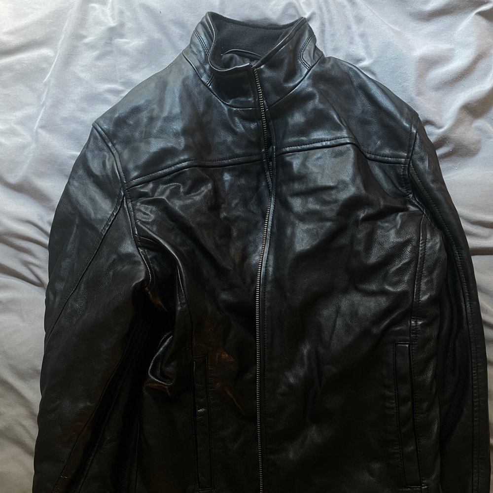 Cole Haan Leather Jacket w/ Lambskin Linning